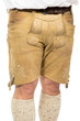 Bayerische Lederhose vor weißem Hintergrund