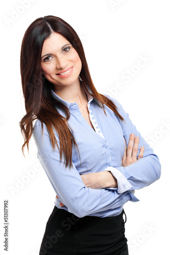 Photo: Beautiful businesswoman isolated on white Beautiful businesswoman isolated on white