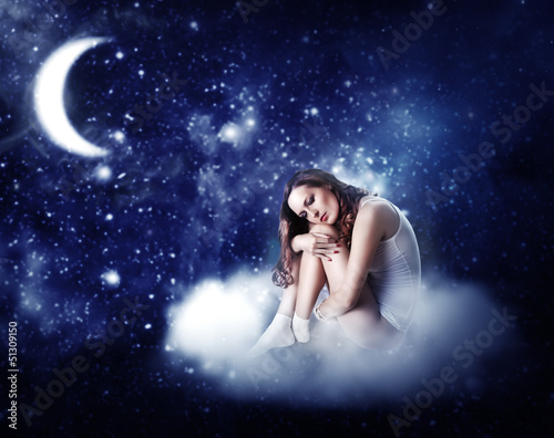 Photo: young beautiful woman sleeping young beautiful woman sleeping
