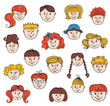 Vektor: Children faces Children faces
