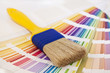 brush on top of color card schemes for paint decorating
