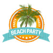 Vektor: Button: Beach Party Button: Beach Party