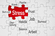 Puzzle in Rot mit Stress