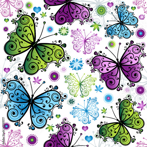  Seamless spring floral pattern