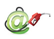 at online symbol with a gas pump nozzle