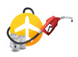plane with a gas pump nozzle
