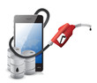 phone with a gas pump nozzle