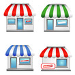 Shop icons with awnings.