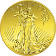 Vector American money gold coin Liberty