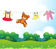 Baby things hanging