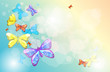 An empty stationery with butterflies