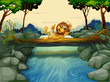 A Lion With A Crown At The River