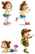 Different activities of a young girl
