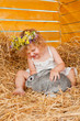 Foto: Beautiful little girl with a rabbit Beautiful little girl with a rabbit