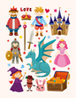 set of fairy tale element icons