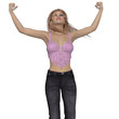 Happy girl in pink top