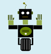 vintage robot with wheel