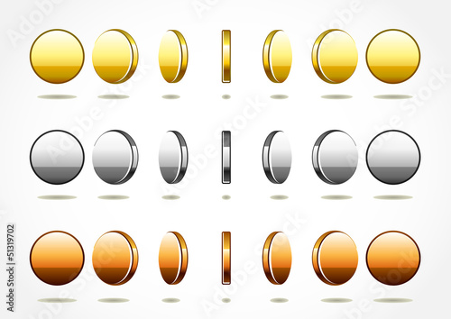 Vector: simple rotation coins simple rotation coins