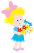 Vektor: Girl with flowers Girl with flowers