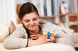 Photo: teenager girl on the sofa teenager girl on the sofa