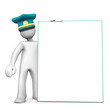 Police Officer With Sign Board
