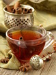 Tea with spices - cinnamon, a carnation and an anise