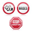 No bribes, sto corruption red warning sign