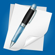 Vector: Pen with Sheet Paper Pen with Sheet Paper