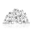 Heap of gift boxes for your design