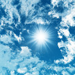 canvas print picture Blue sky with white clouds - digital artwork