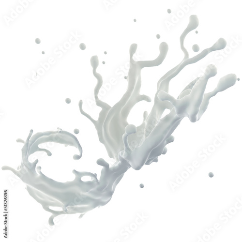  3d abstract liquid milk splashing wave