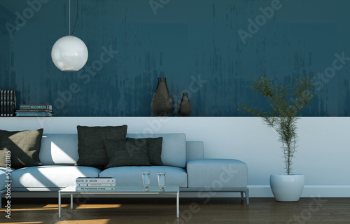 Illustration: modernes Sofa in Stadtwohnung modernes Sofa in Stadtwohnung