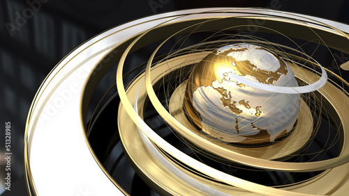 Illustration: World gold background World gold background