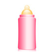 Vector illustration of pink baby bottle