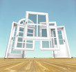 Illustration: Doors and windows choice, landscape Doors and windows choice, landscape