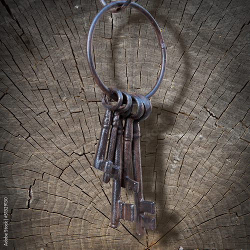 Photo: Ancient key ring, wood Ancient key ring, wood