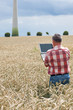 Agricultural engineer at the field inspection