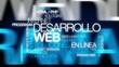 Desarrollo web soluciones en línea nube de etiquetas animación