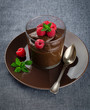 chocolate mousse and raspberry