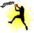 illustration of a basketball player with ball