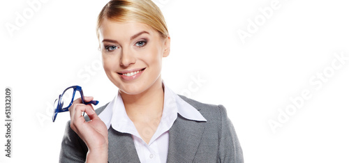 Photo: business woman in glasses business woman in glasses