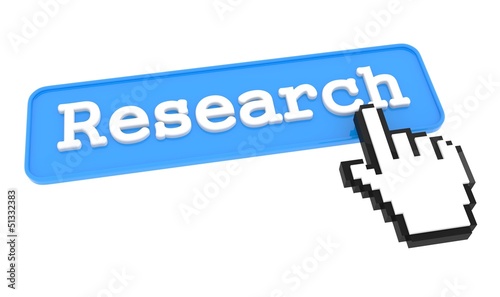 Illustration: Research Button. Research Button.