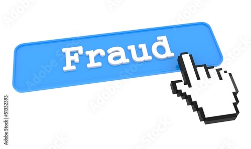 Illustration: Fraud Button. Fraud Button.