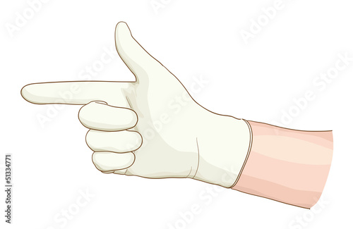 Vector: Hand proctologist with a latex glove. Hand proctologist with a latex glove.