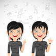 Rocker girl and boy