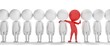 3d smart red man is different from the others