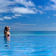 Woman at poolside