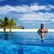 Woman at poolside