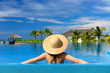 Woman at poolside