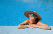 Woman at poolside
